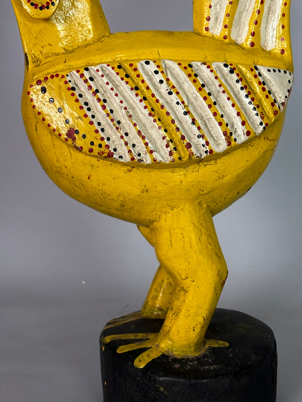 Large Yellow Wooden Chicken Figure | Mali, Africa