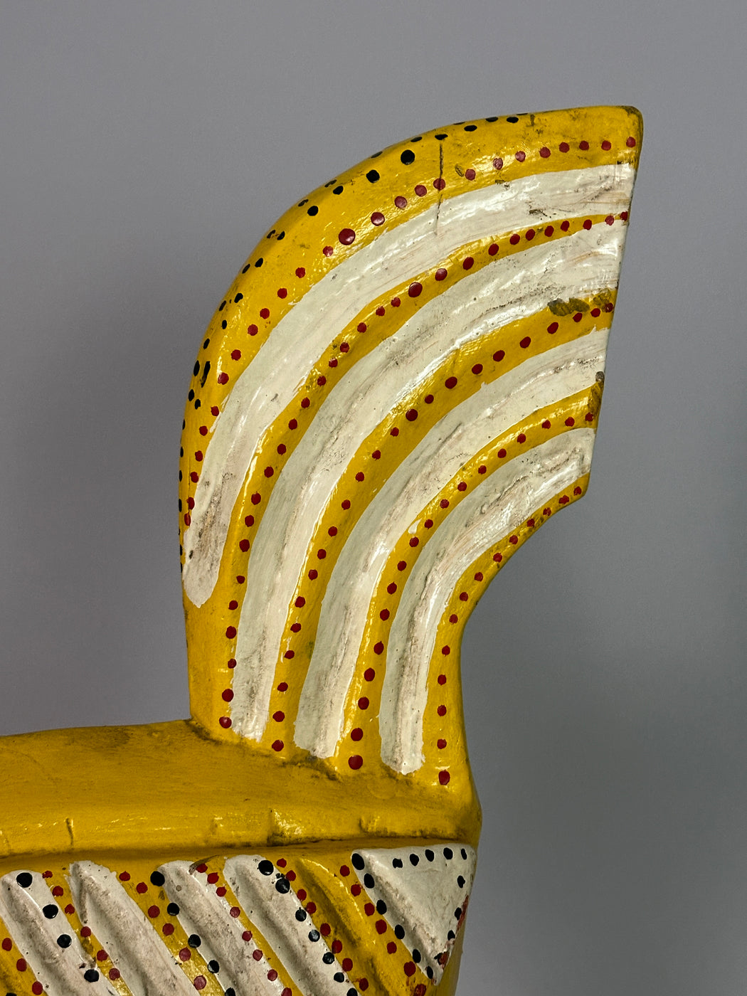 Large Yellow Wooden Chicken Figure | Mali, Africa