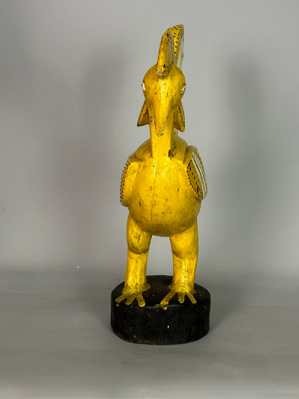 Large Yellow Wooden Chicken Figure | Mali, Africa