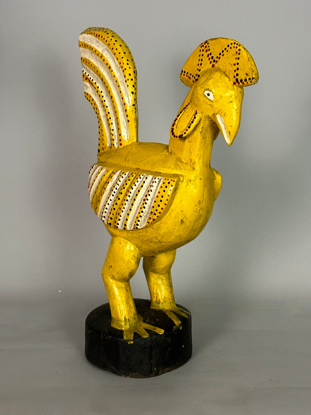 Large Yellow Wooden Chicken Figure | Mali, Africa