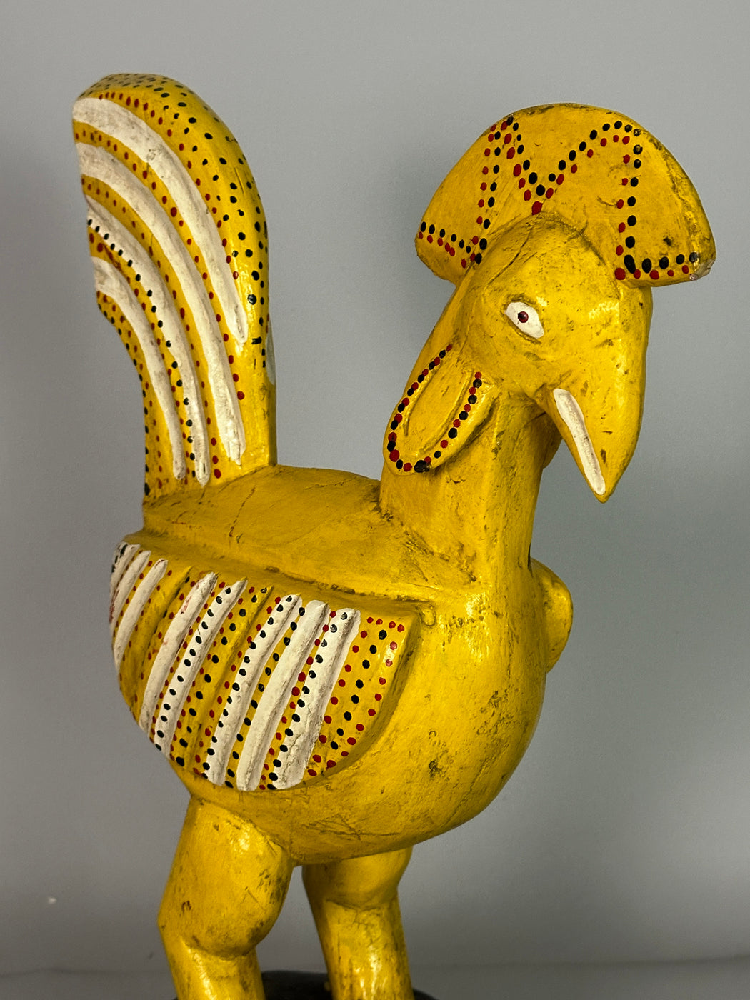 Large Yellow Wooden Chicken Figure | Mali, Africa