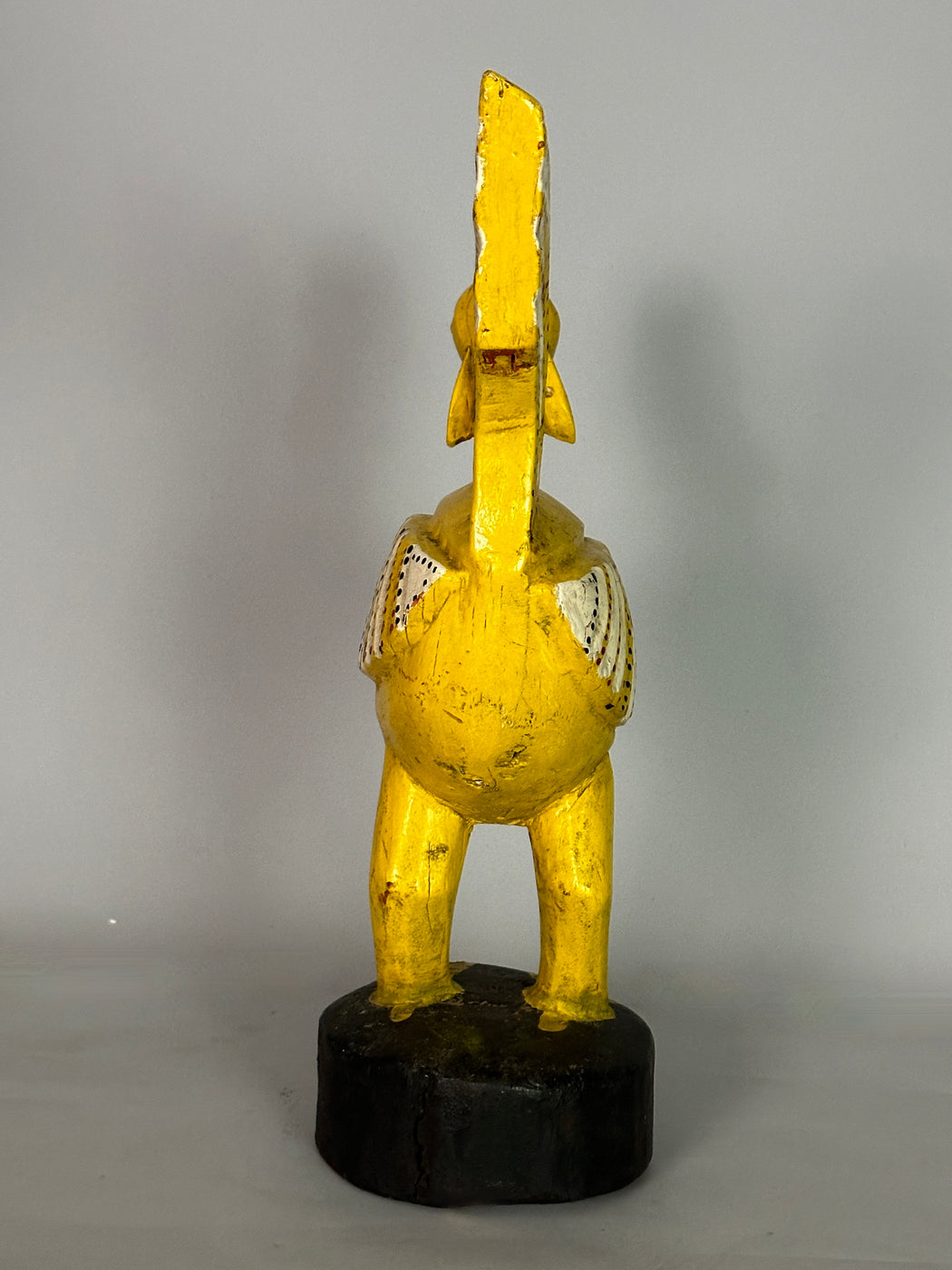 Large Yellow Wooden Chicken Figure | Mali, Africa