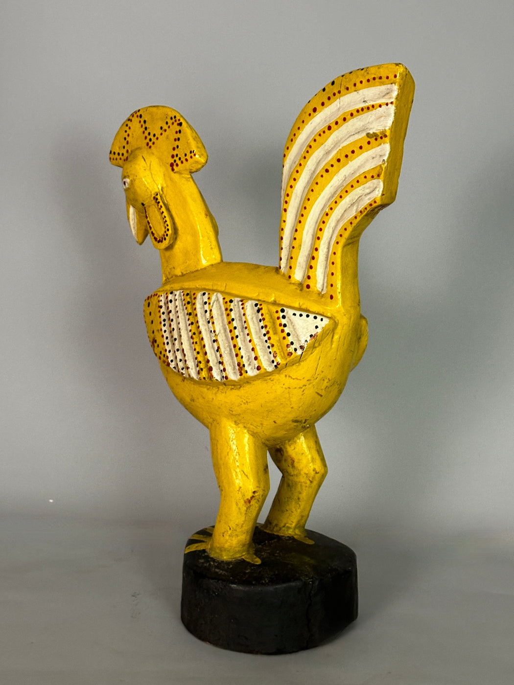 Large Yellow Wooden Chicken Figure | Mali, Africa