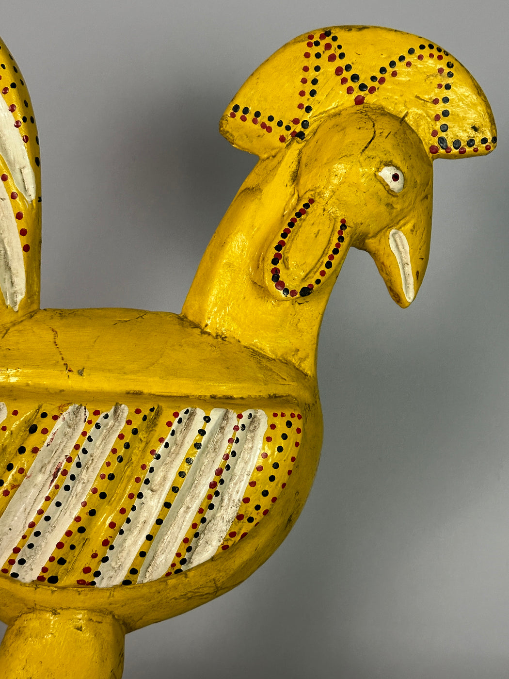 Large Yellow Wooden Chicken Figure | Mali, Africa