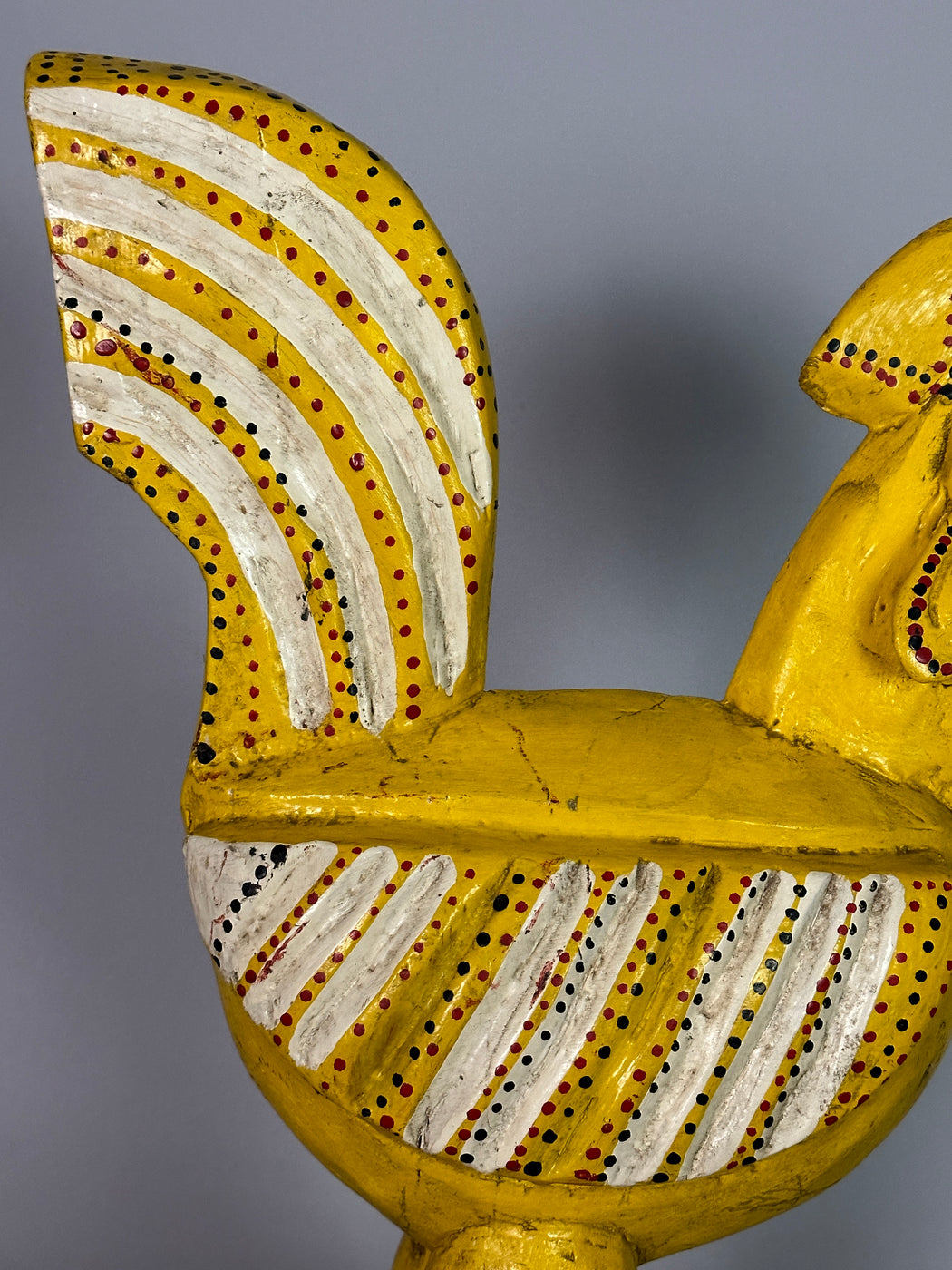 Large Yellow Wooden Chicken Figure | Mali, Africa