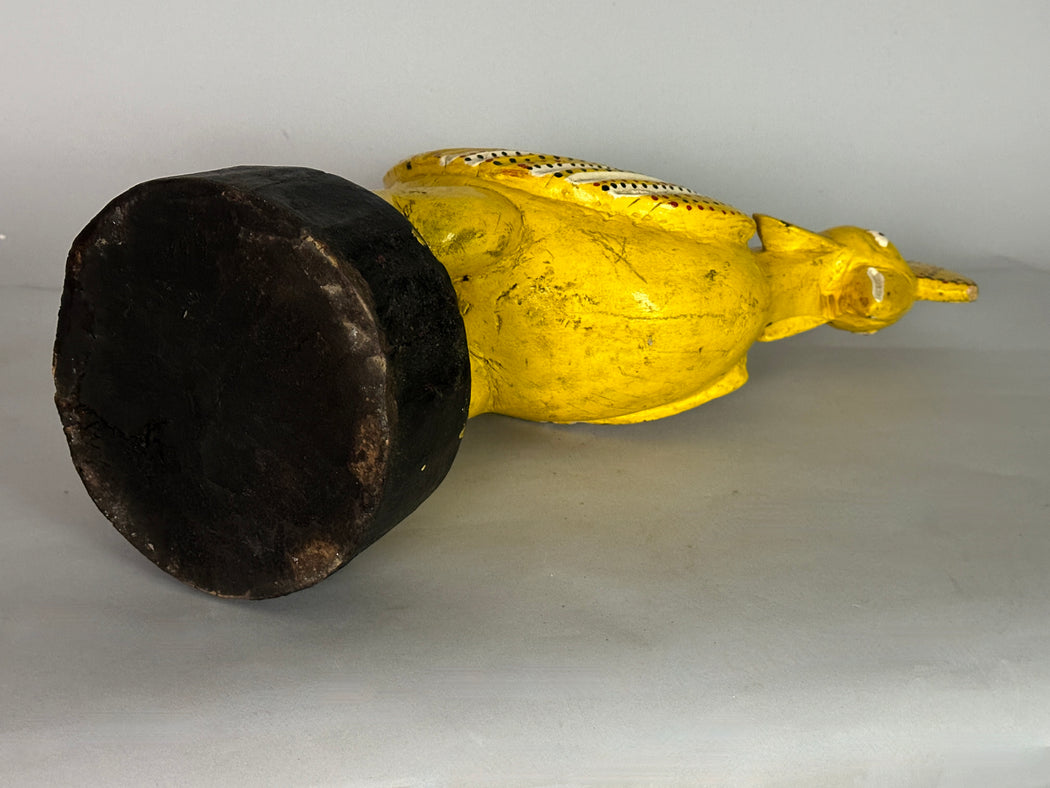 Large Yellow Wooden Chicken Figure | Mali, Africa