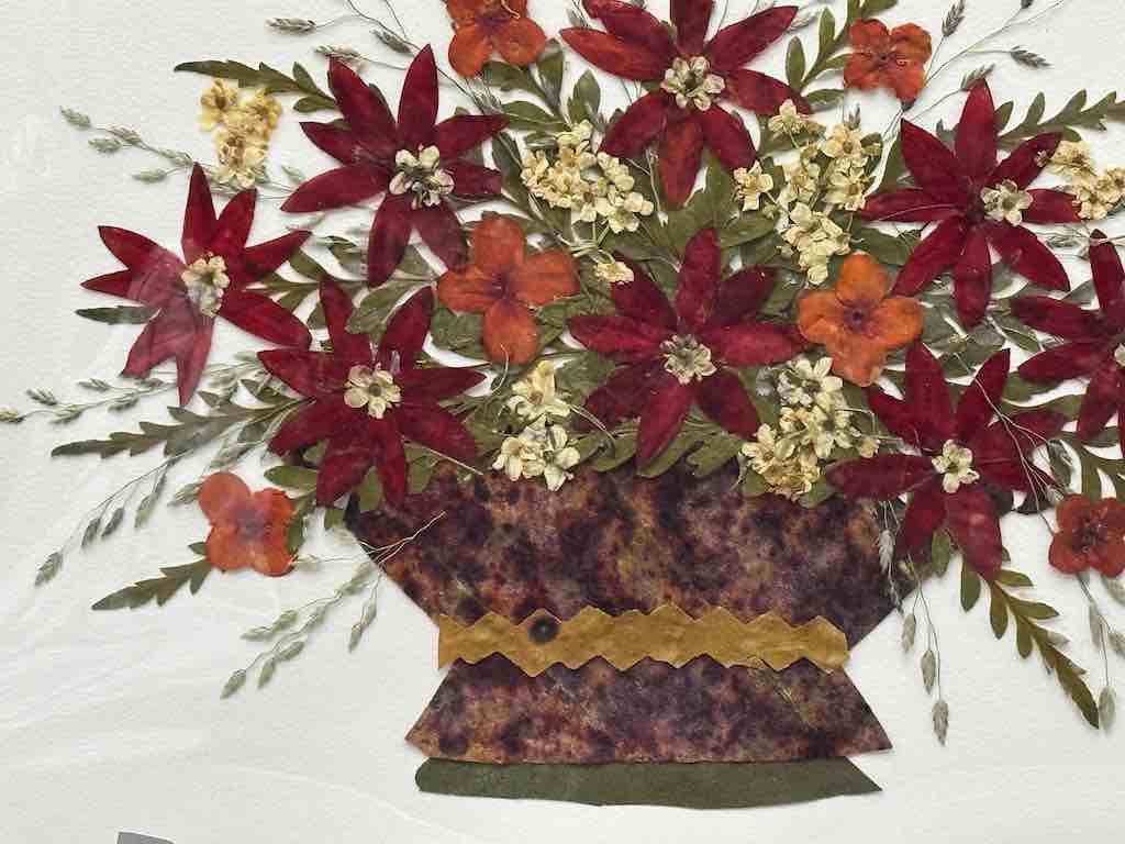 Handmade Pressed Dried Real Flower Greeting Card - Floral Arrangement