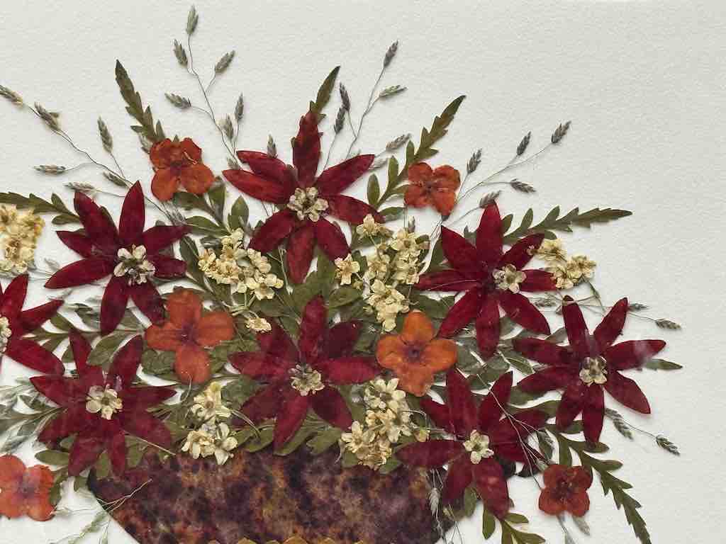 Handmade Pressed Dried Real Flower Greeting Card - Floral Arrangement