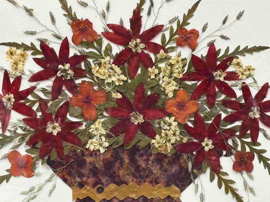 Handmade Pressed Dried Real Flower Greeting Card - Floral Arrangement