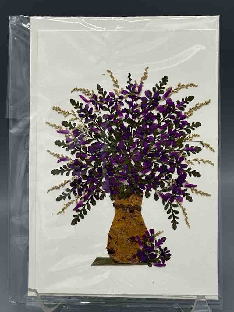 Handmade Pressed Dried Real Flower Greeting Card - Floral Arrangement