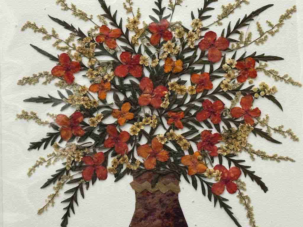 Handmade Pressed Dried Real Flower Greeting Card - Floral Arrangement