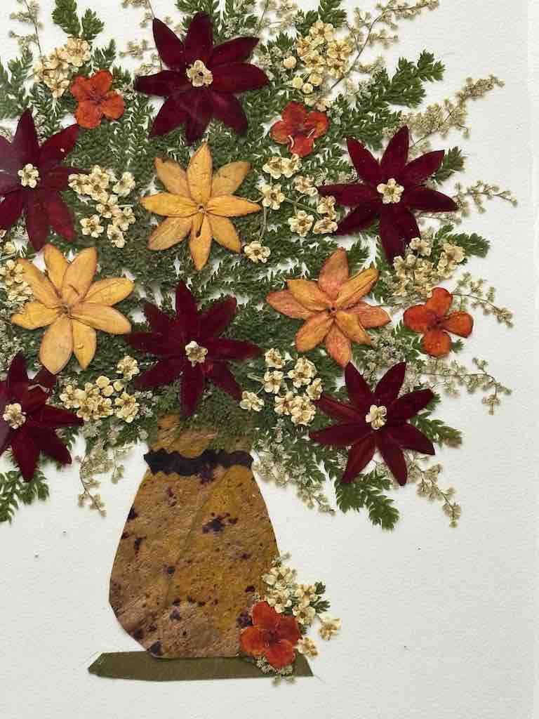 Handmade Pressed Dried Real Flower Greeting Card - Floral Arrangement