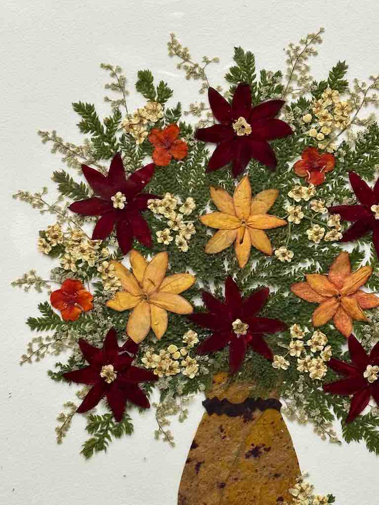 Handmade Pressed Dried Real Flower Greeting Card - Floral Arrangement