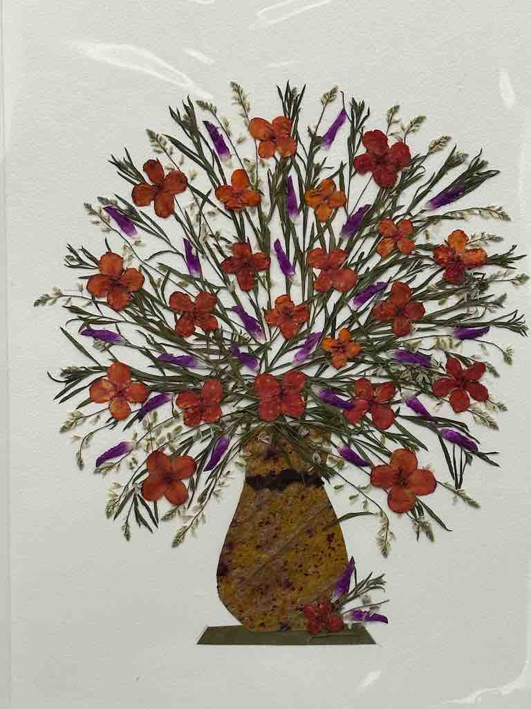 Handmade Pressed Dried Real Flower Greeting Card - Floral Arrangement