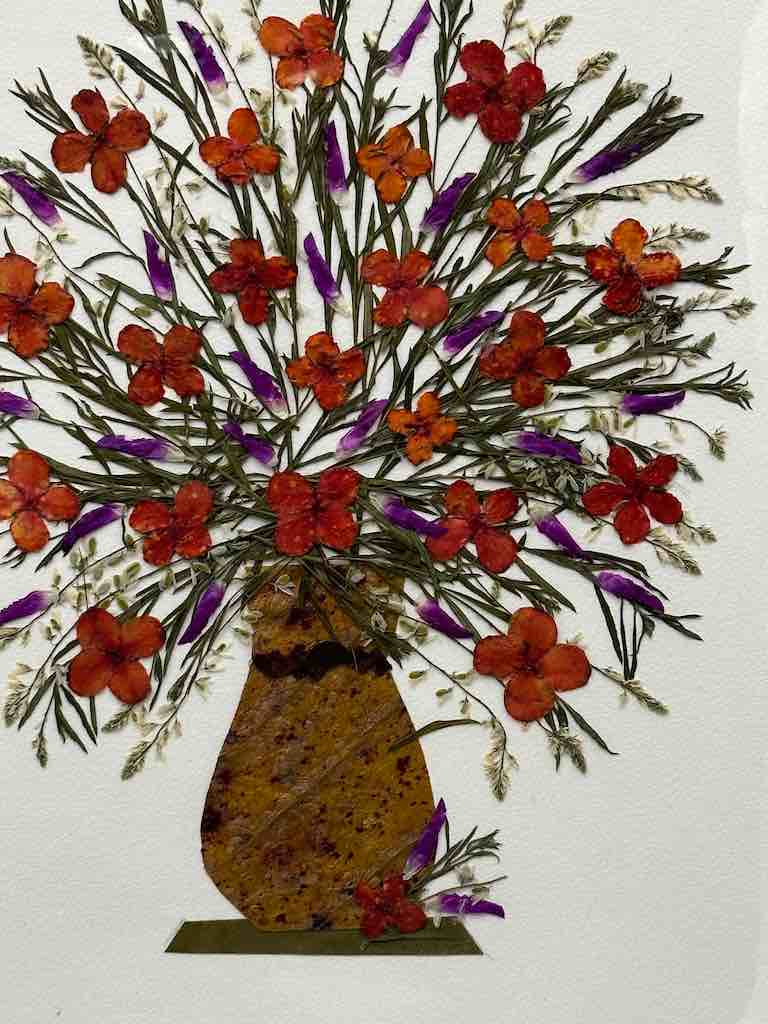 Handmade Pressed Dried Real Flower Greeting Card - Floral Arrangement