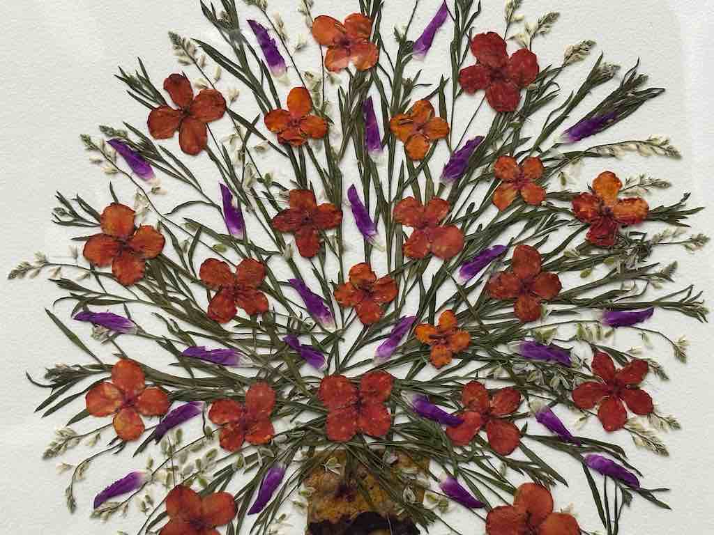 Handmade Pressed Dried Real Flower Greeting Card - Floral Arrangement