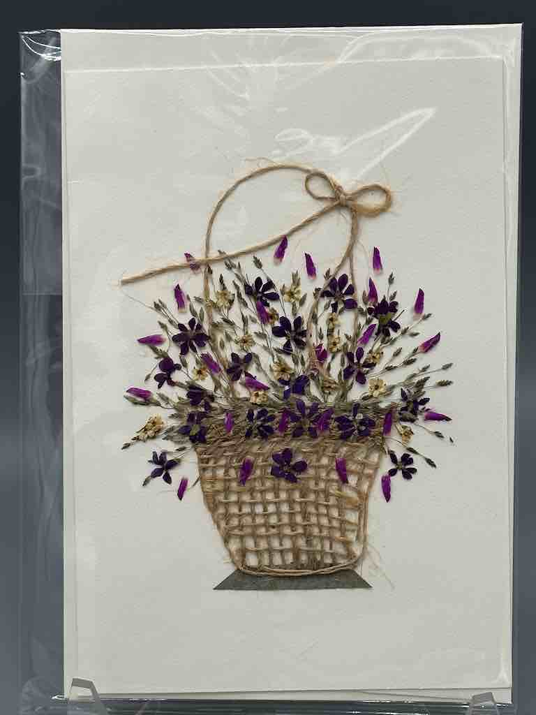 Handmade Pressed Dried Real Flower Greeting Card - Floral Arrangement