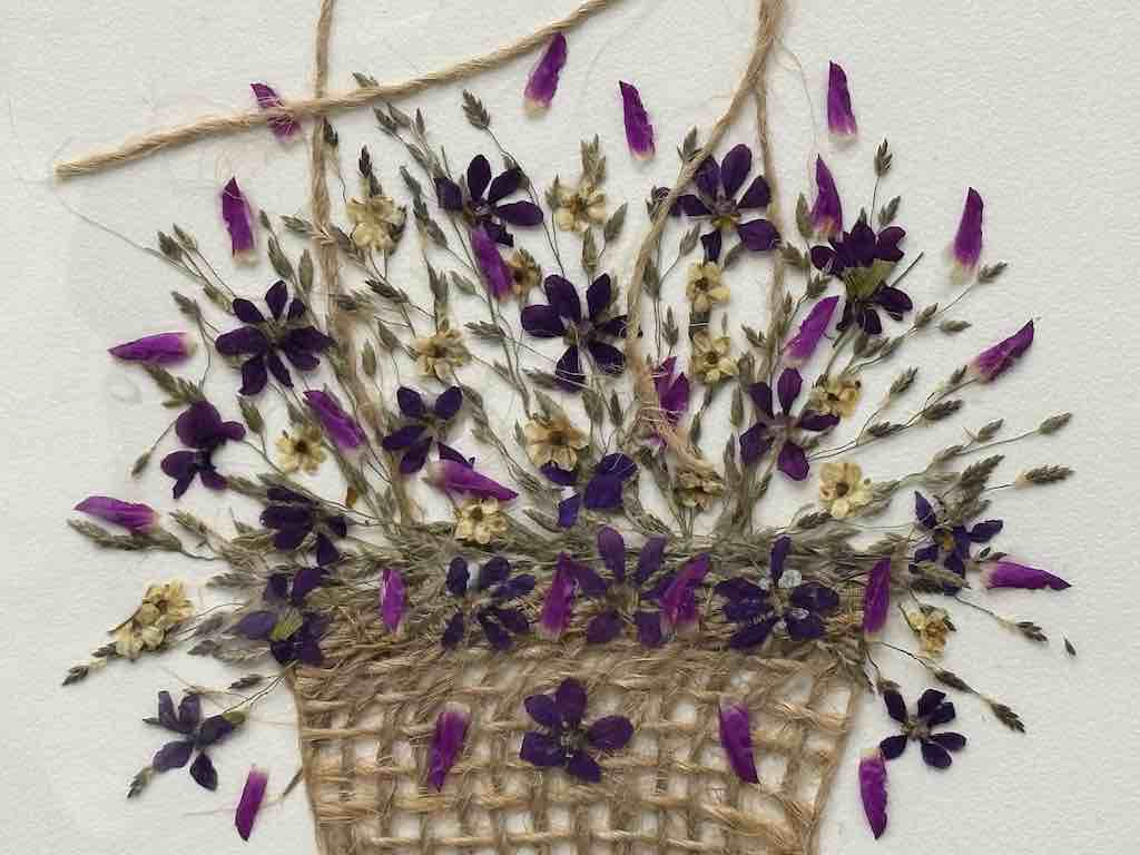 Handmade Pressed Dried Real Flower Greeting Card - Floral Arrangement