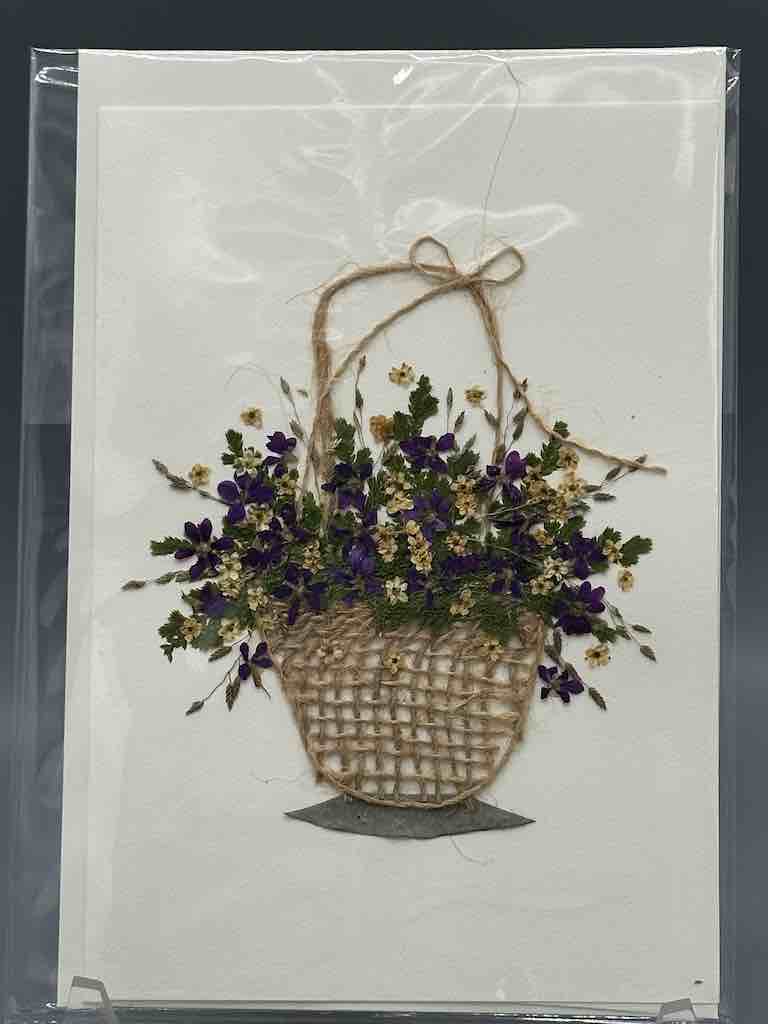 Handmade Pressed Dried Real Flower Greeting Card - Floral Arrangement