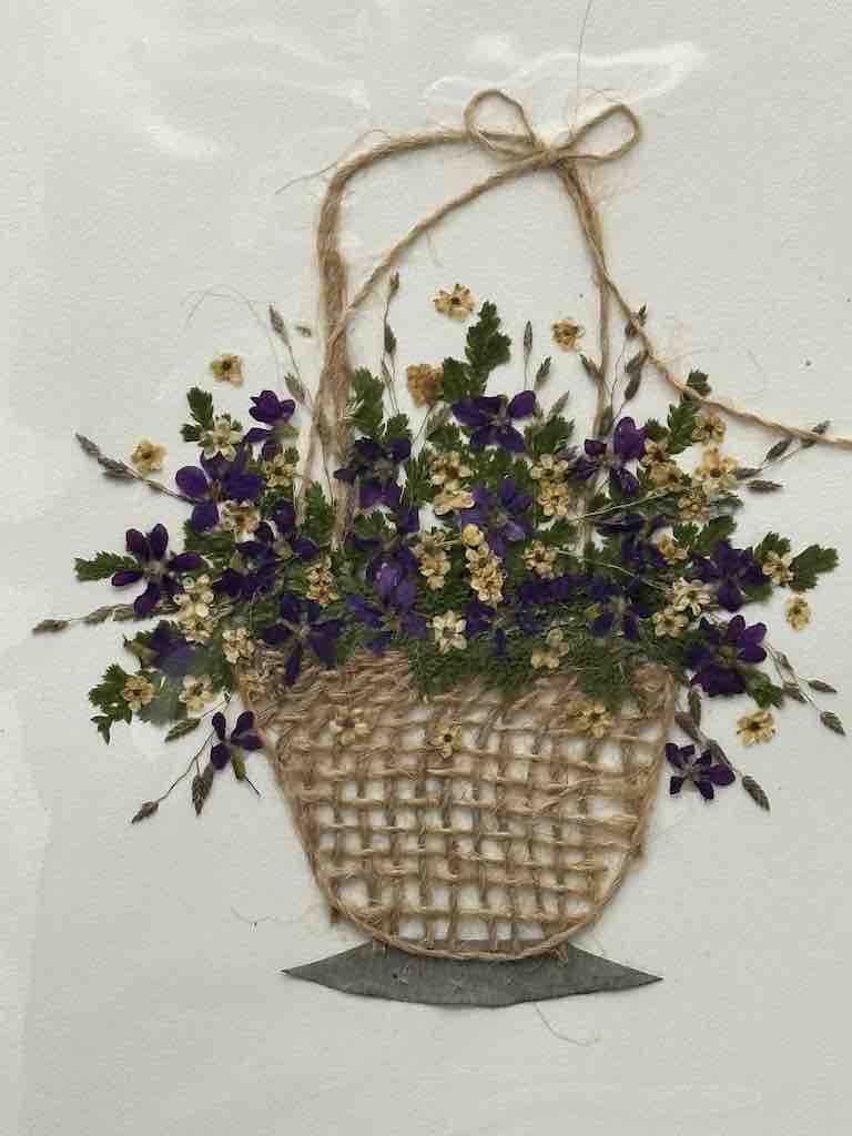 Handmade Pressed Dried Real Flower Greeting Card - Floral Arrangement