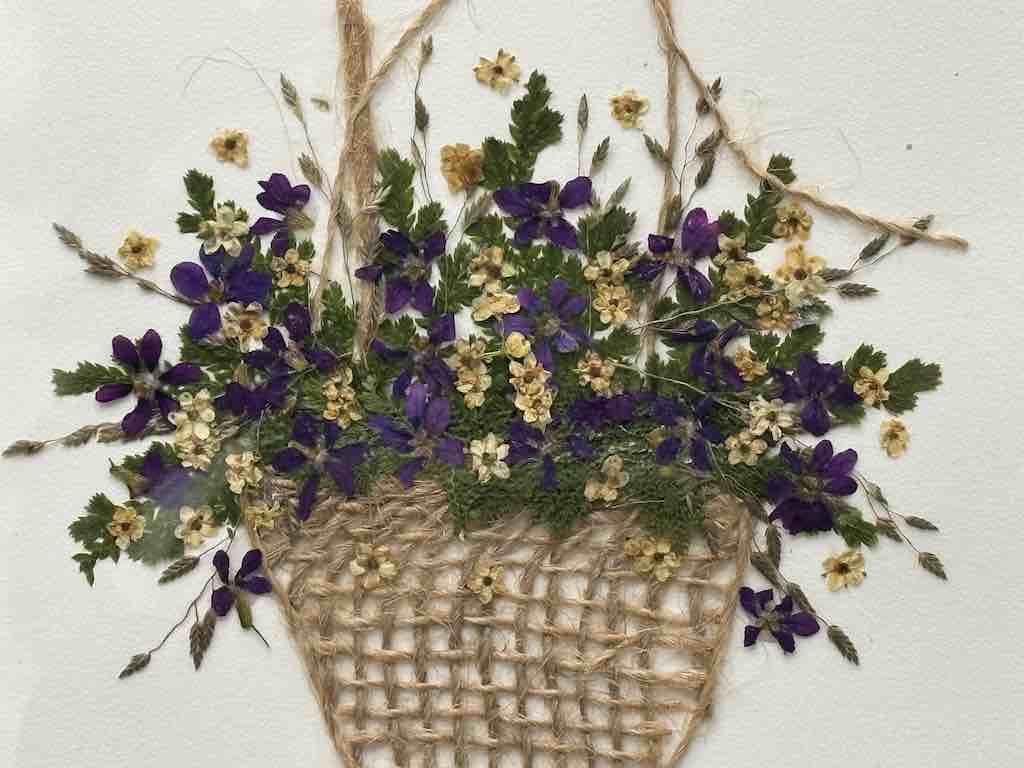 Handmade Pressed Dried Real Flower Greeting Card - Floral Arrangement