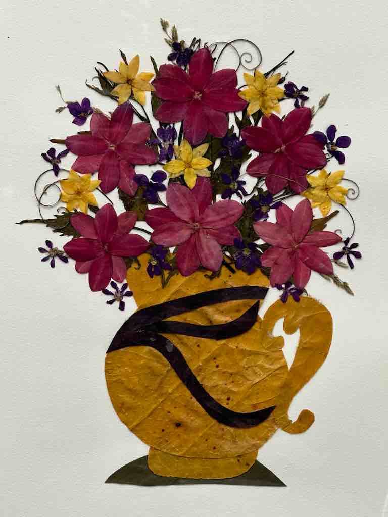 Handmade Pressed Dried Real Flower Greeting Card - Floral Arrangement