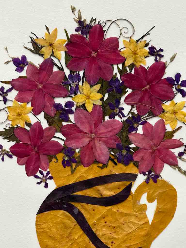 Handmade Pressed Dried Real Flower Greeting Card - Floral Arrangement