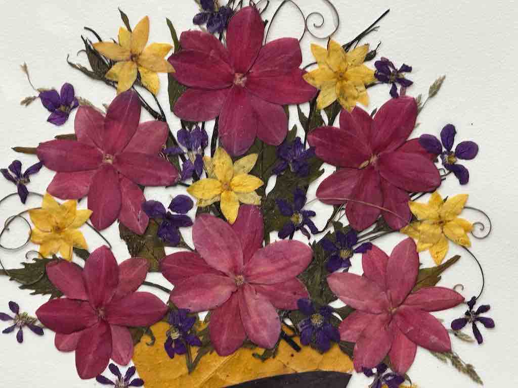 Handmade Pressed Dried Real Flower Greeting Card - Floral Arrangement