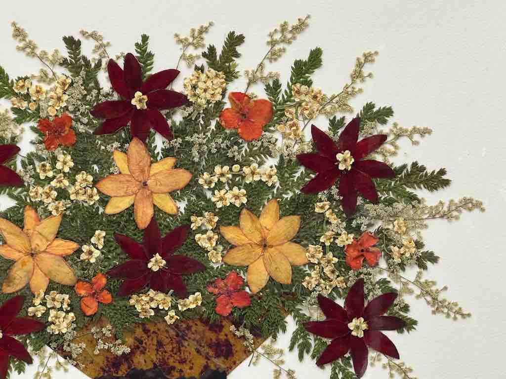 Handmade Pressed Dried Real Flower Greeting Card - Floral Arrangement