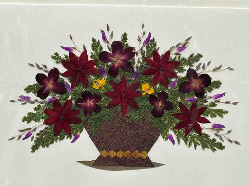 Handmade Pressed Dried Real Flower Greeting Card - Floral Arrangement