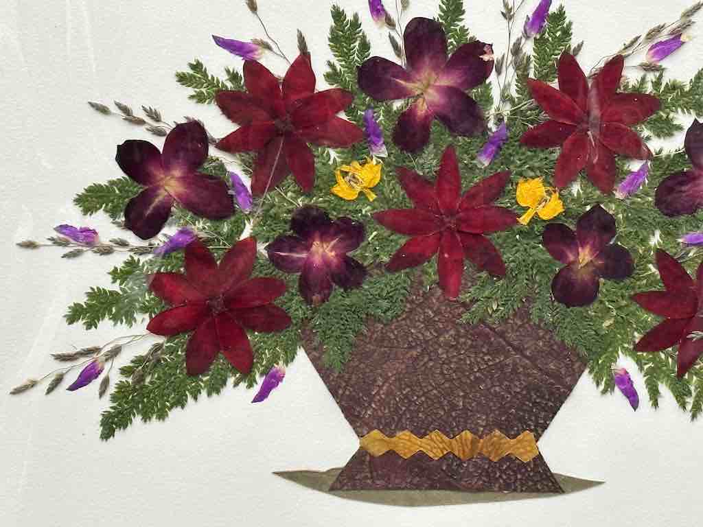 Handmade Pressed Dried Real Flower Greeting Card - Floral Arrangement