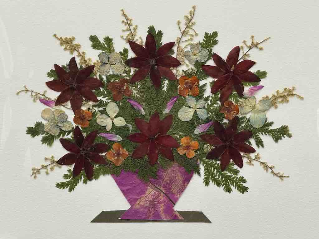 Handmade Pressed Dried Real Flower Greeting Card - Floral Arrangement