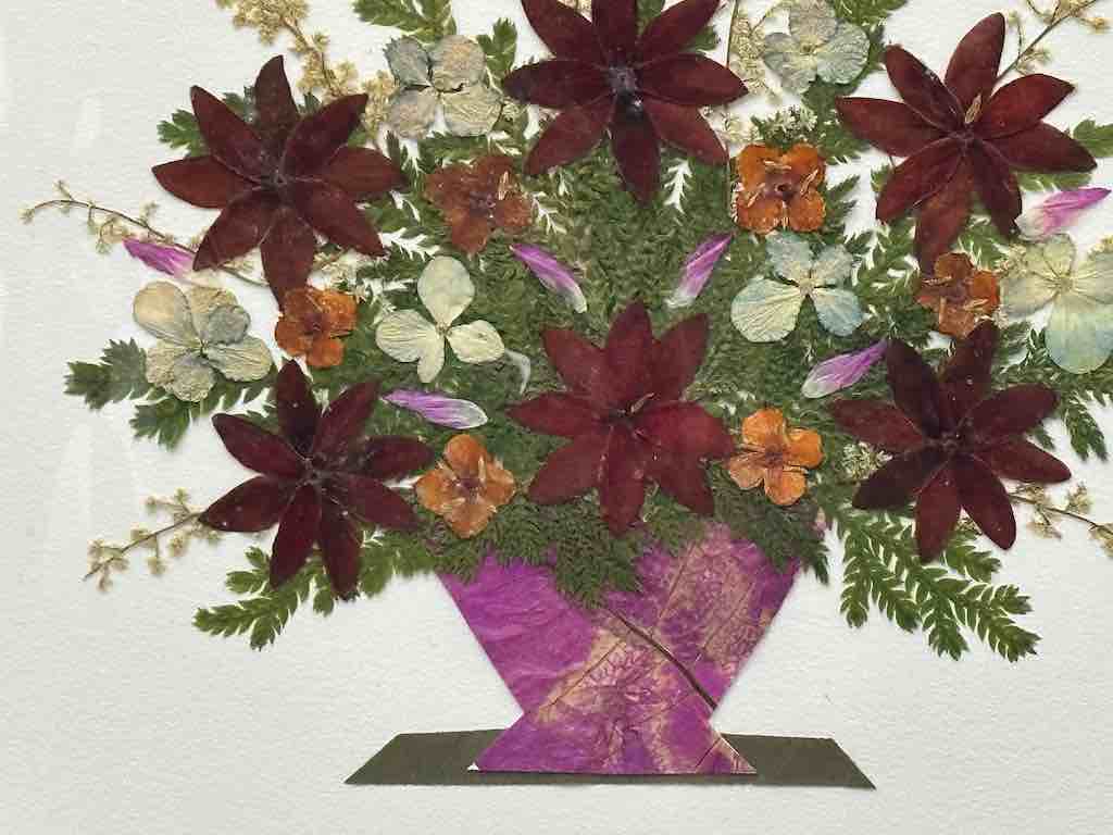 Handmade Pressed Dried Real Flower Greeting Card - Floral Arrangement