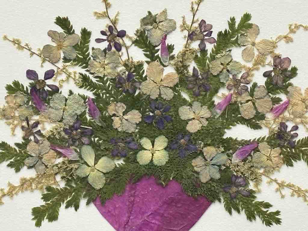 Handmade Pressed Dried Real Flower Greeting Card - Floral Arrangement