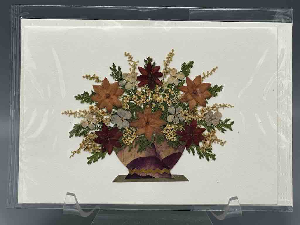 Handmade Pressed Dried Real Flower Greeting Card - Floral Arrangement