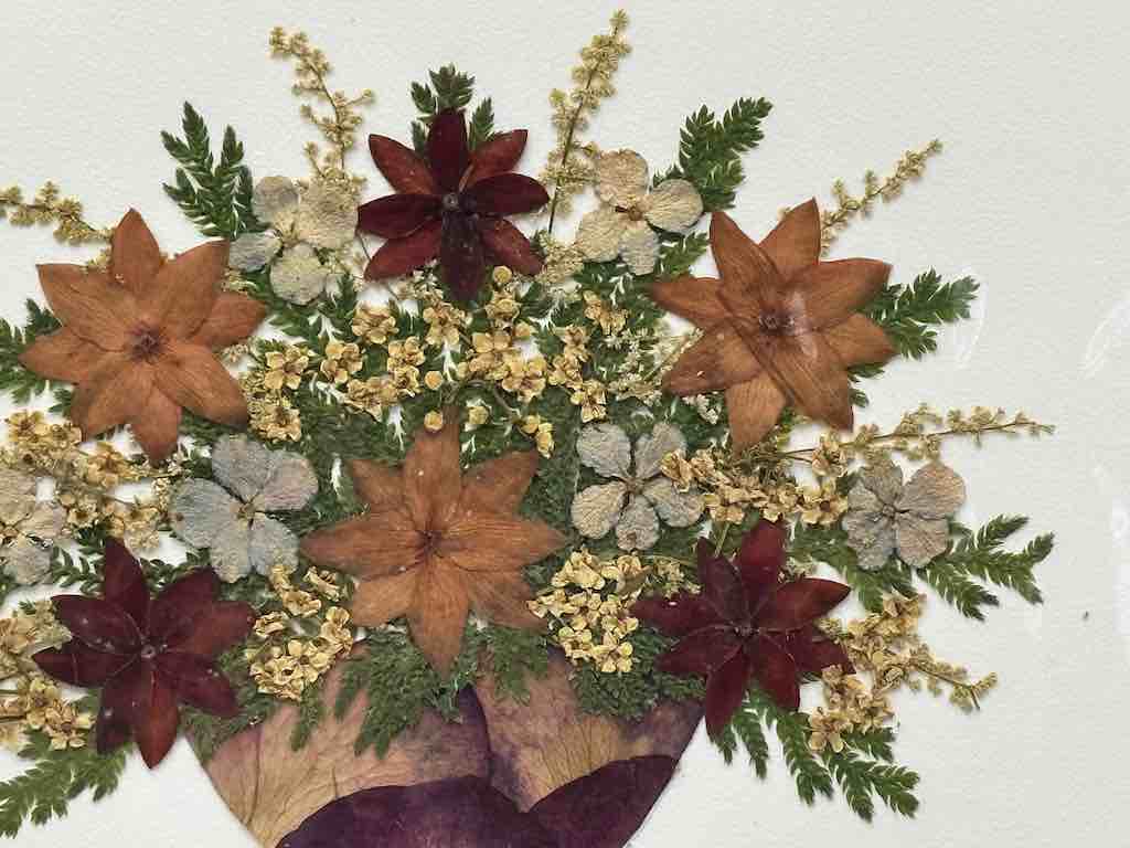 Handmade Pressed Dried Real Flower Greeting Card - Floral Arrangement