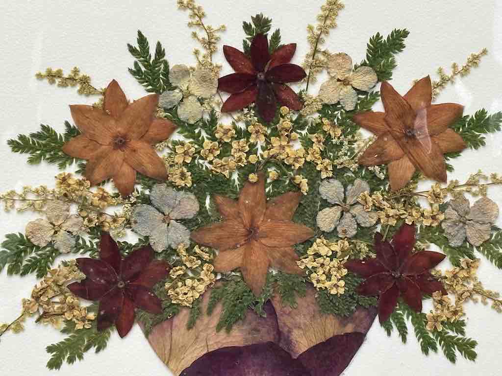 Handmade Pressed Dried Real Flower Greeting Card - Floral Arrangement