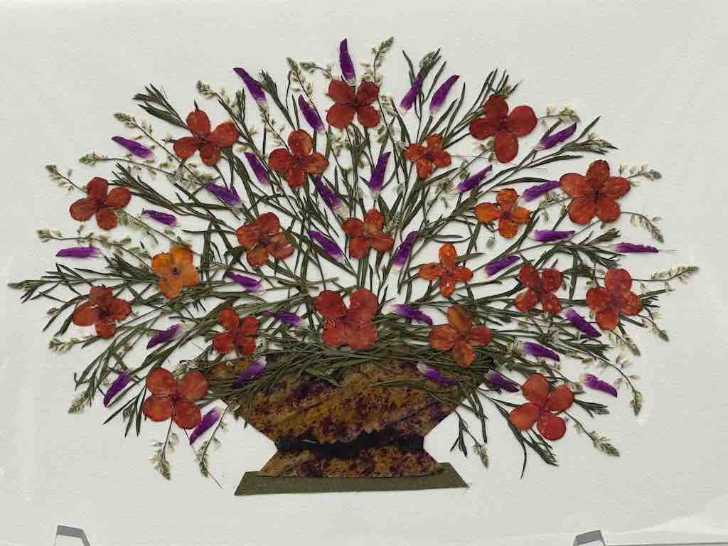 Handmade Pressed Dried Real Flower Greeting Card - Floral Arrangement