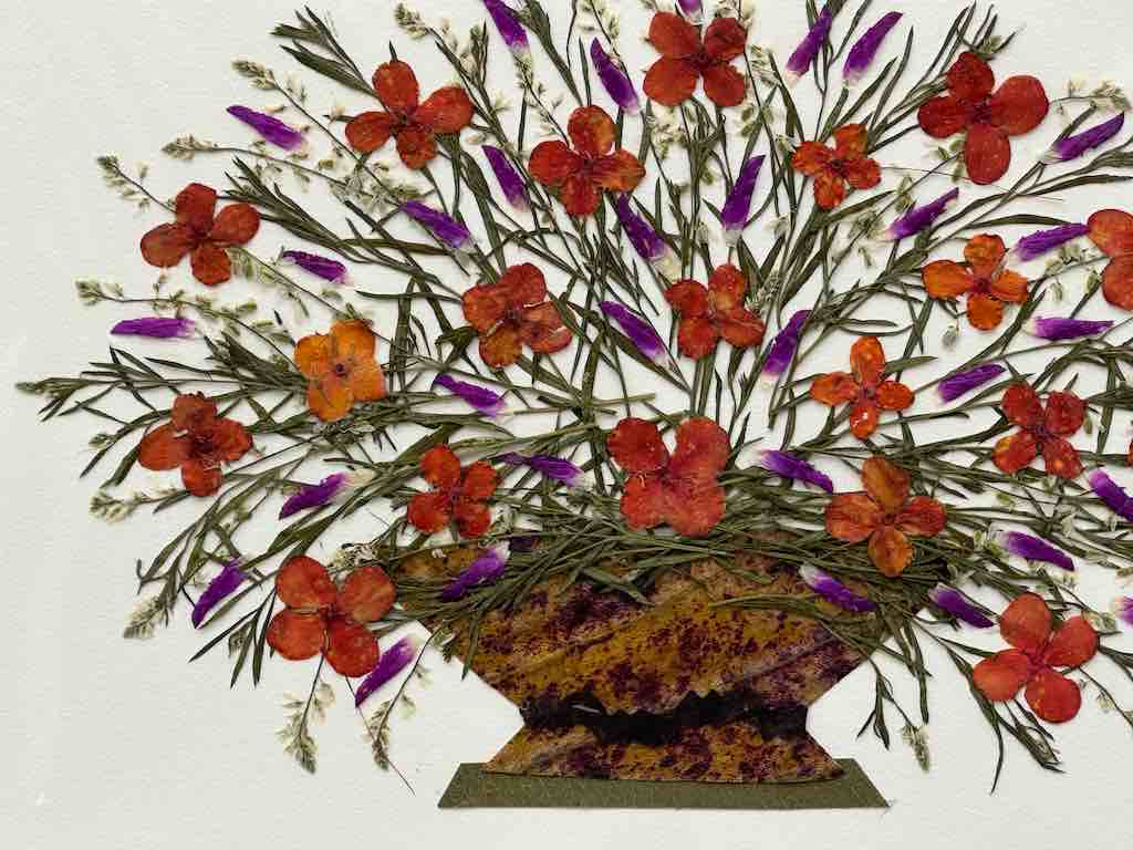 Handmade Pressed Dried Real Flower Greeting Card - Floral Arrangement