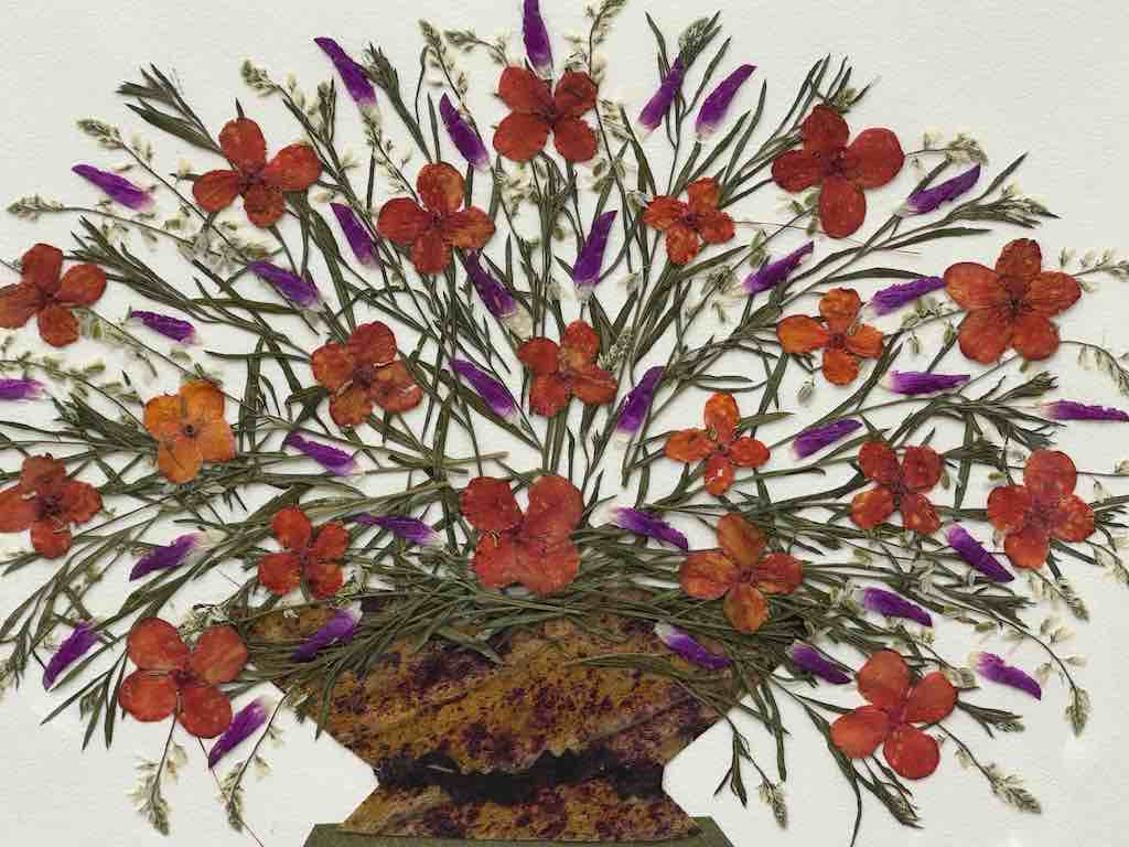 Handmade Pressed Dried Real Flower Greeting Card - Floral Arrangement