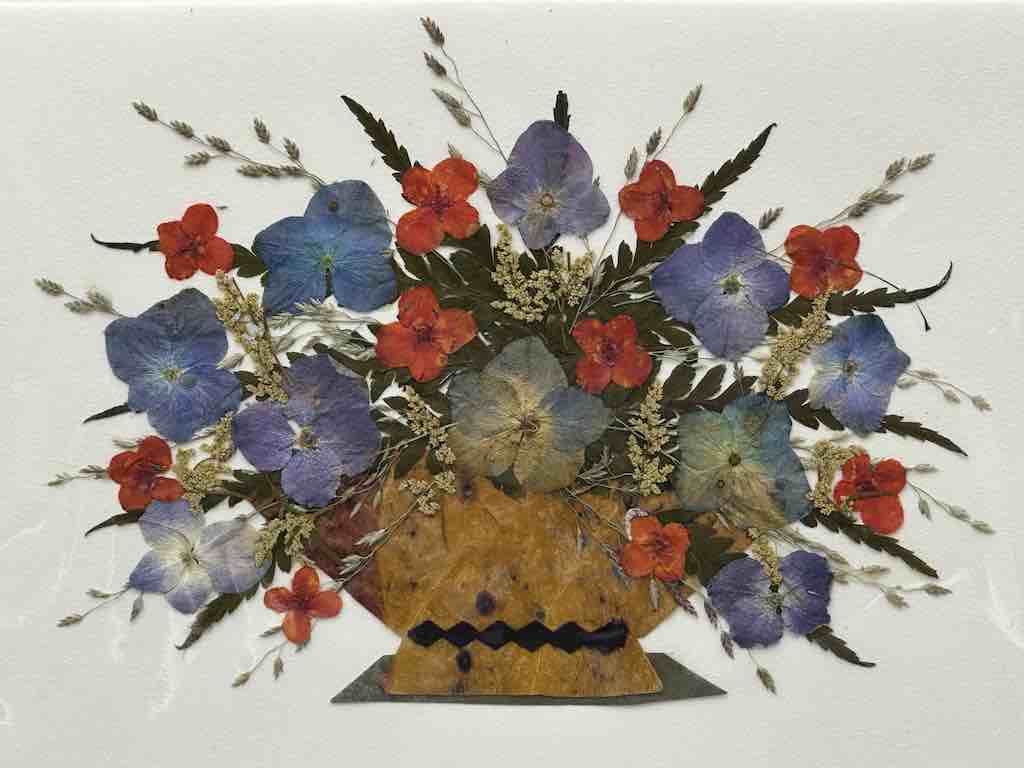 Handmade Pressed Dried Real Flower Greeting Card - Floral Arrangement