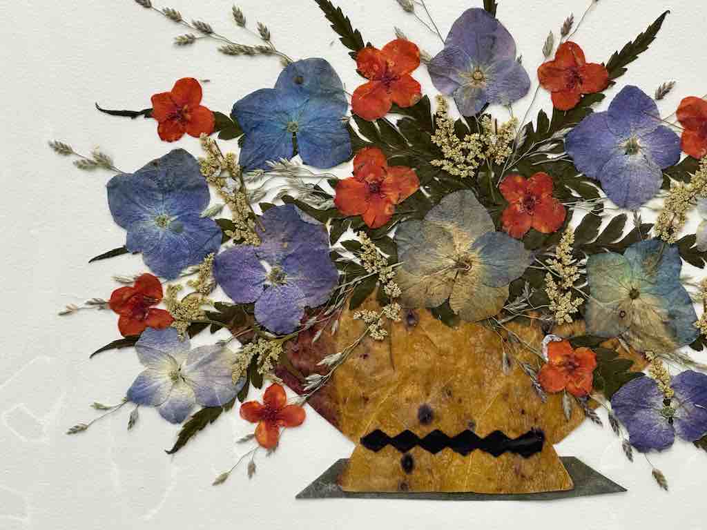 Handmade Pressed Dried Real Flower Greeting Card - Floral Arrangement