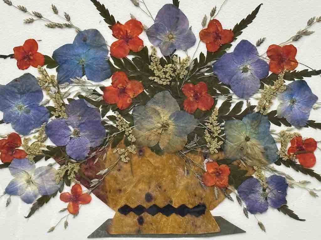 Handmade Pressed Dried Real Flower Greeting Card - Floral Arrangement