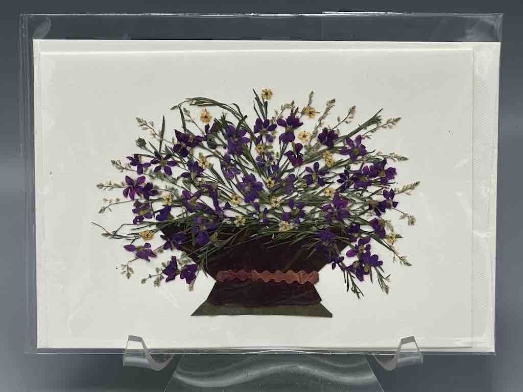 Handmade Pressed Dried Real Flower Greeting Card - Floral Arrangement