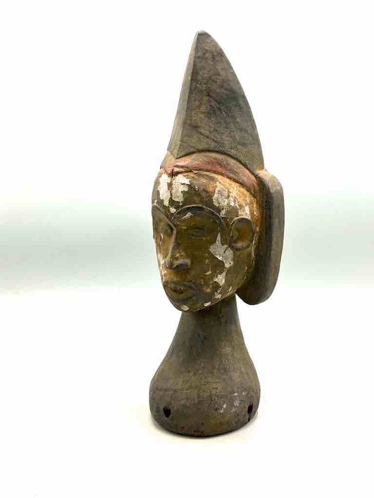 Vintage Igbo Male Head Dance Crest Statue | 14" - Nigeria