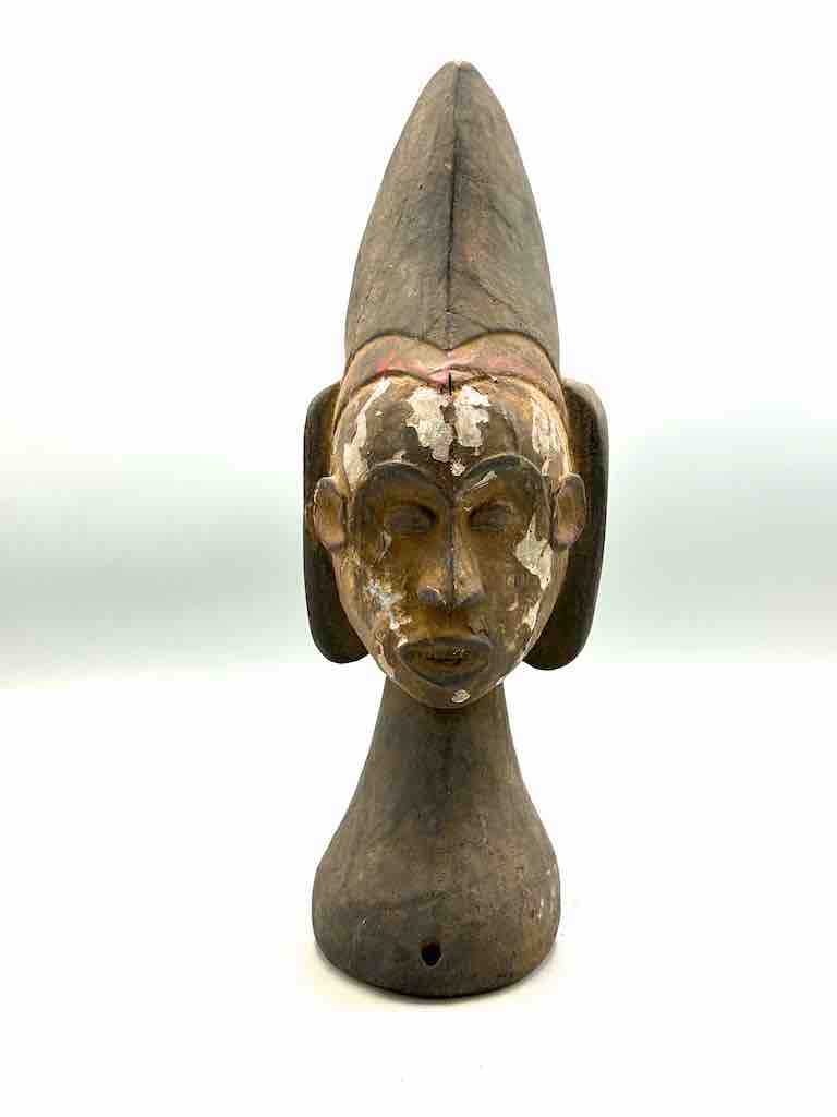 Vintage Igbo Male Head Dance Crest Statue | 14" - Nigeria