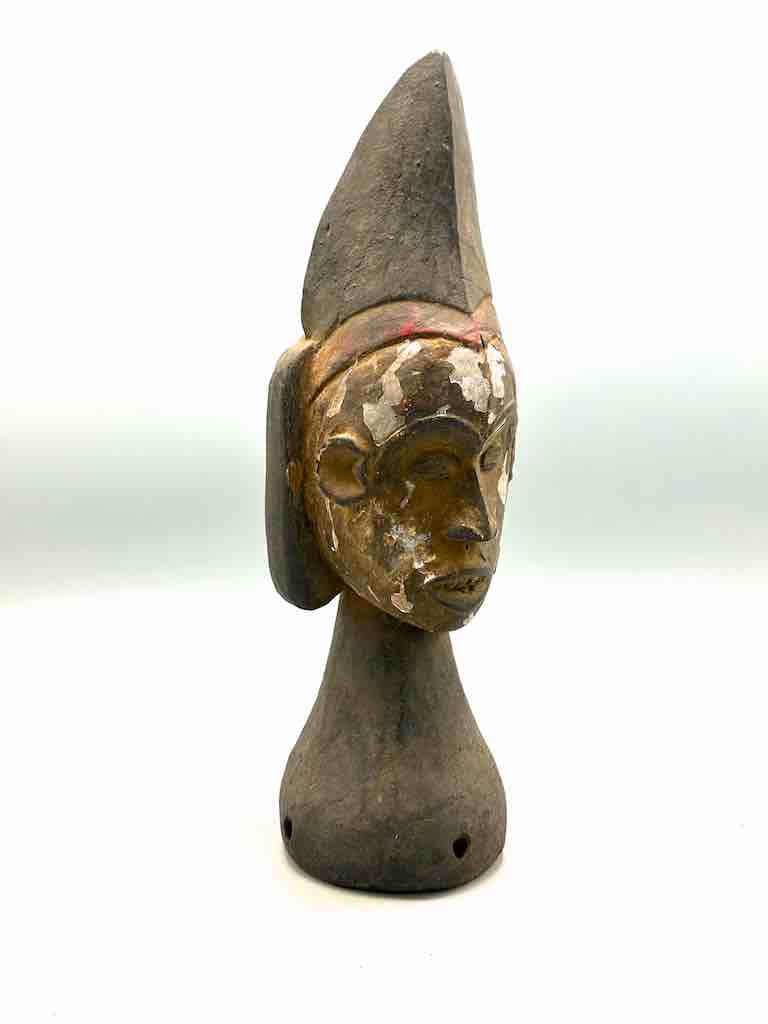 Vintage Igbo Male Head Dance Crest Statue | 14" - Nigeria