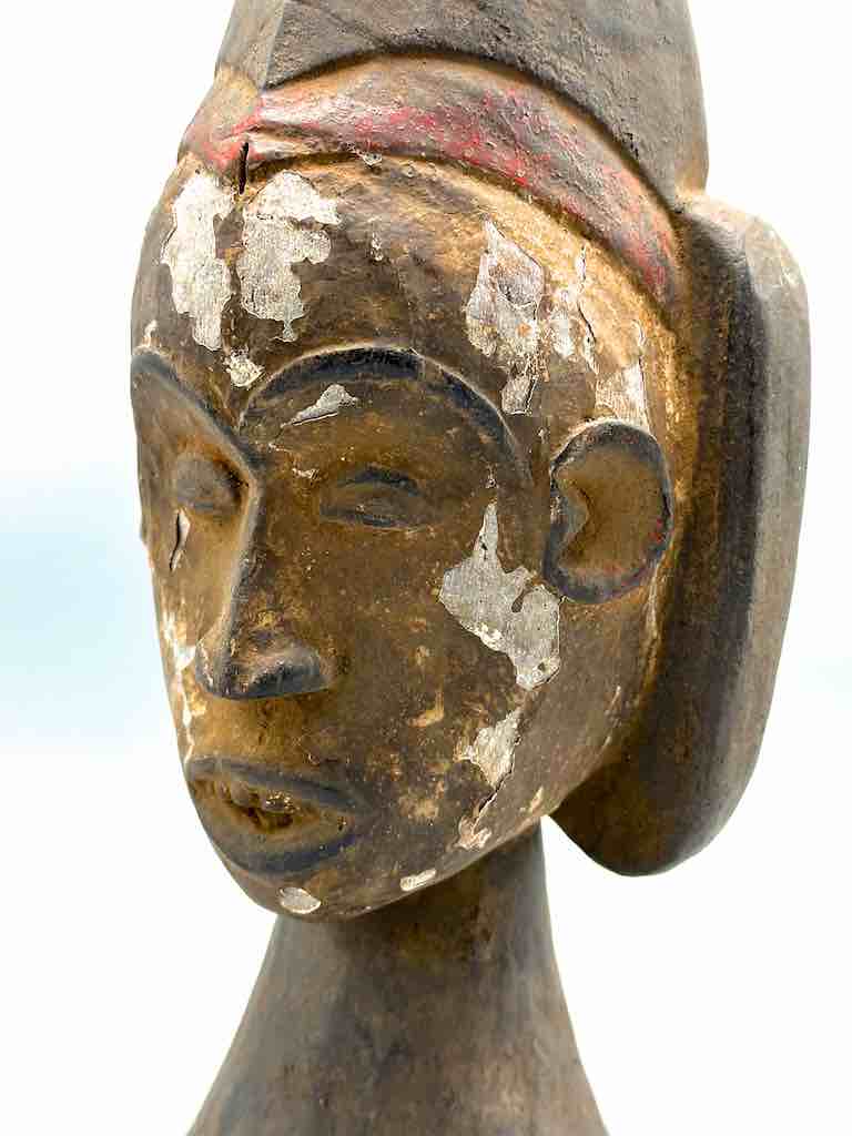 Vintage Igbo Male Head Dance Crest Statue | 14" - Nigeria