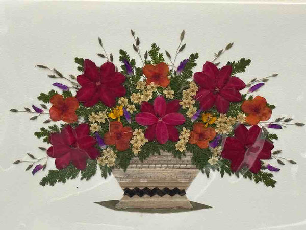 Handmade Pressed Dried Real Flower Greeting Card - Floral Arrangement