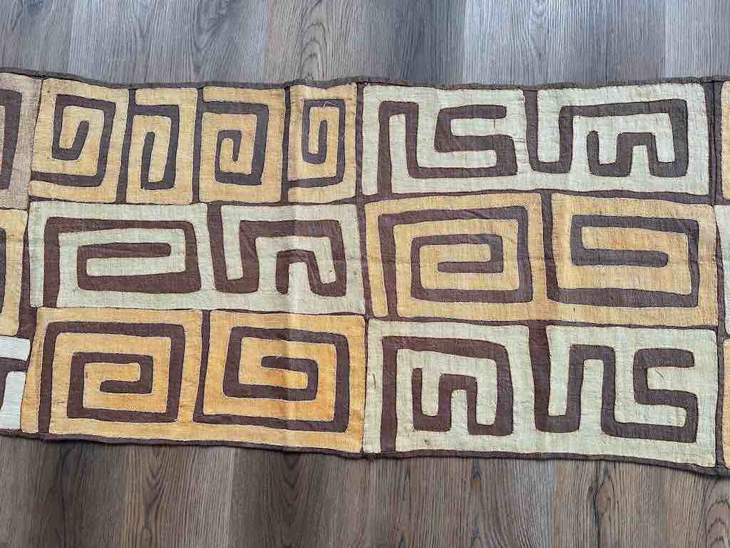 Kuba Cloth Long Raffia Textile | 136 x 27"